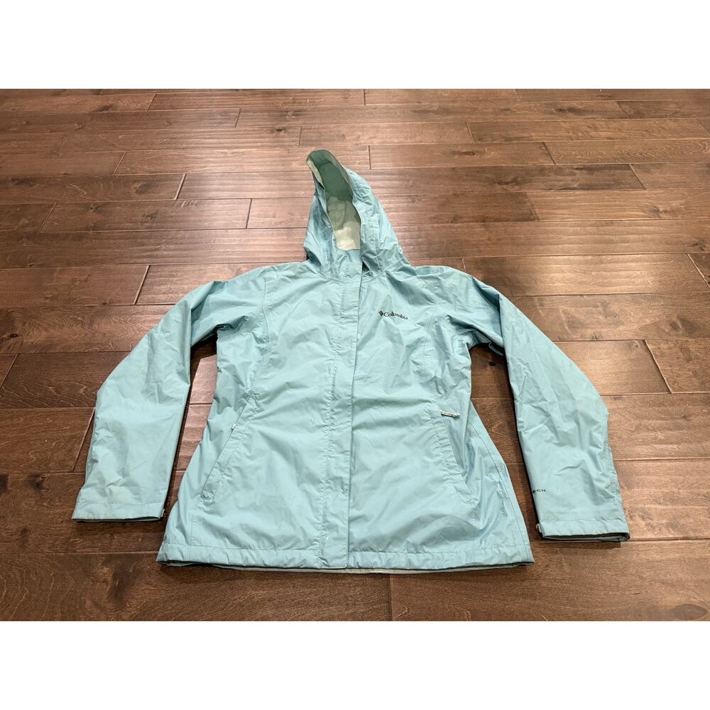 Columbia Womens Blue Arcadia II Jacket Hooded Waterproof Size S SMALL RL2436 - Picture 2 of 9